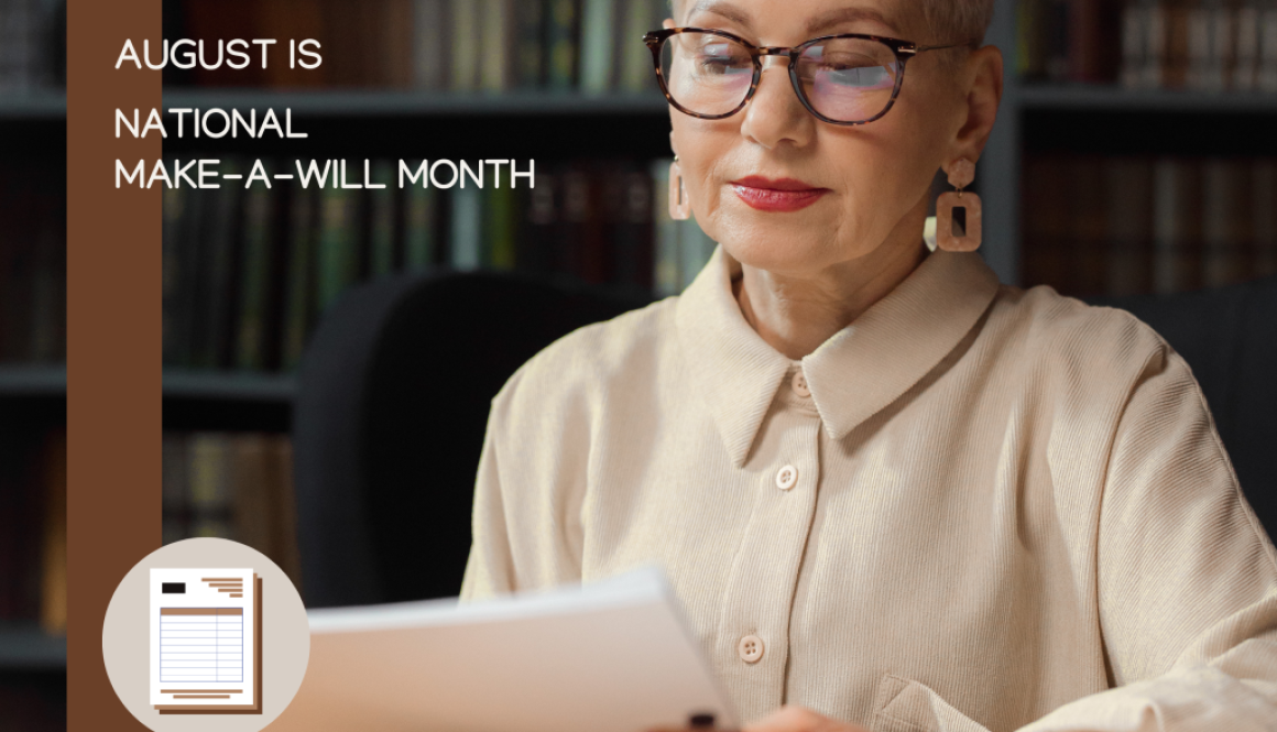 Woman reading papers while making a will