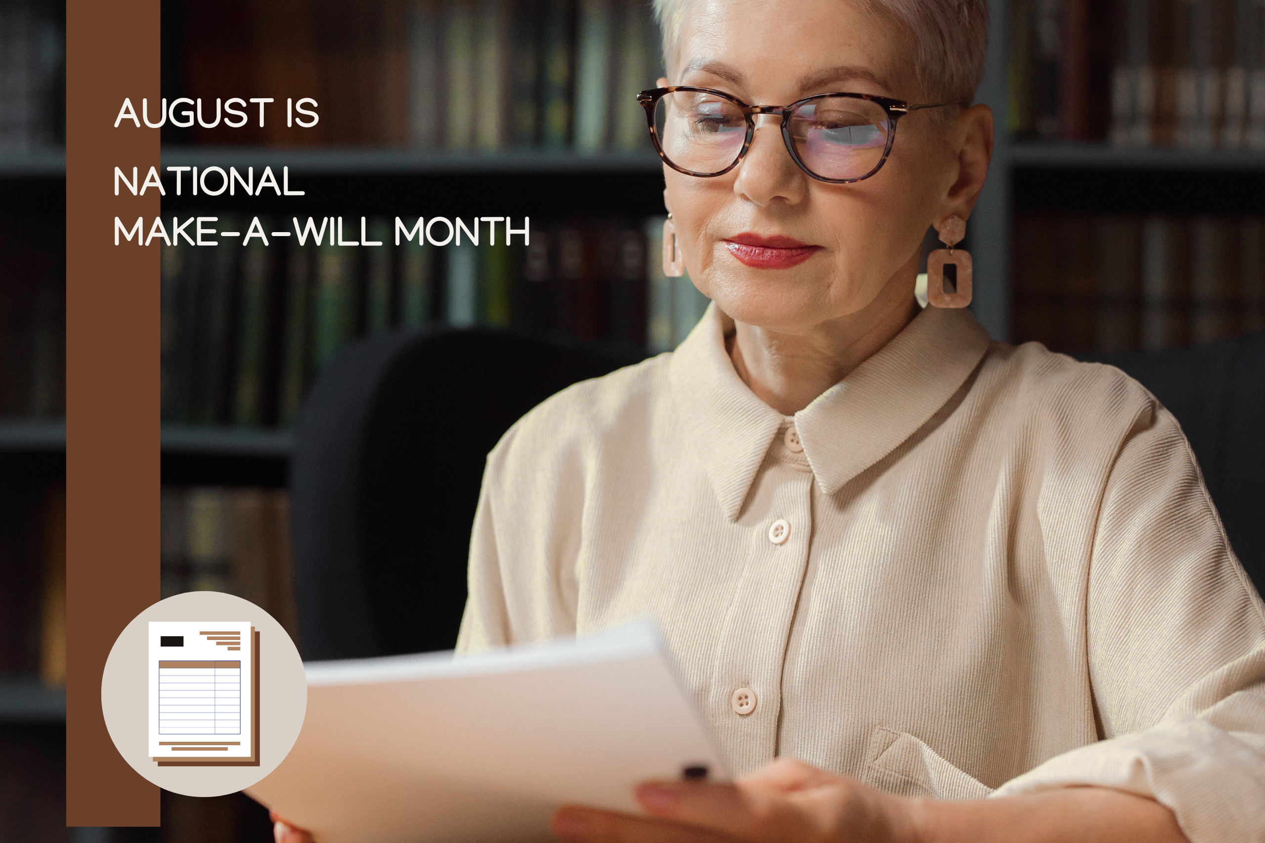 August is National Make-A-Will Month (2560 x 1707 px) Woman reading papers while making a will